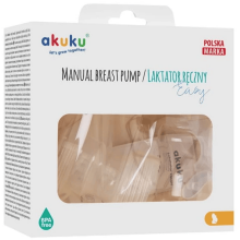 Akuku Easy A0306 White Komplekts Manuālais piena pumpis / laktators ar silikona uzgali un piederumiem