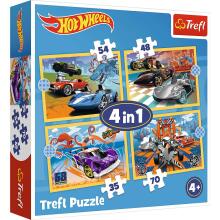 TREFL HOT WHEELS Pužļu komplekts 4 in 1