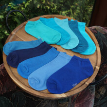 Weri Spezials Children's Sneaker Socks Monochrome Turquoise ART.SW-2189 Pack of three high quality children's cotton sneaker socks
