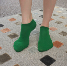 Weri Spezials Children's Sneaker Socks Monochrome Grass Green ART.SW-2224 Pack of three high quality children's cotton sneaker socks
