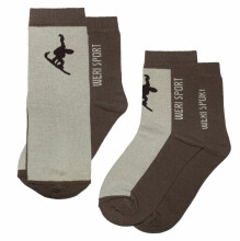 Weri Spezials Children's Socks Skier Brown ART.WERI-1133 Pack of two high quality children's cotton socks