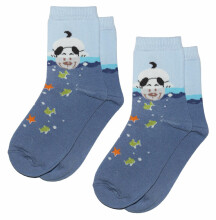 Weri Spezials Children's Socks Funny Diver Light Blue ART.WERI-1304 Pack of two high quality children's cotton socks