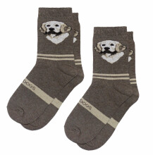 Weri Spezials Children's Socks Labrador Retriever Brown ART.WERI-1429 Pack of two high quality children's cotton socks