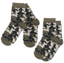 Weri Spezials Children's Socks Military Khaki ART.WERI-2253 Pack of two high quality children's cotton socks