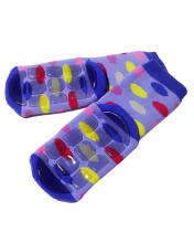 Weri Spezials Bērnu pretslīdes zeķes Colorful Dots Lilac ART.SW-0923 Augstas kvalitātes bērnu zeķes no kokvilnas ar pretslīdes pārklājumu