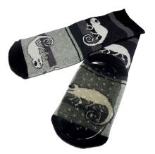 Weri Spezials Children's Non-Slip Socks Chameleon Black ART.WERI-2686 High quality children's socks made of cotton with non-slip coating