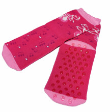 Weri Spezials Детские нескользящие носки Ballet Shoes Pink ART.WERI-0929 Высококачественных детских носков из хлопка с нескользящим покрытием