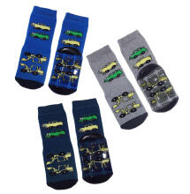 Weri Spezials Children's Non-Slip Socks Big Cars Navy ART.WERI-1493 High quality children's socks made of cotton with non-slip coating