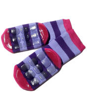 Weri Spezials Bērnu pretslīdes zeķes Big Stripes Lilac ART.SW-1017 Augstas kvalitātes bērnu zeķes no kokvilnas ar pretslīdes pārklājumu