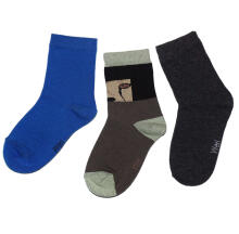 Weri Spezials Children's Socks Jaguar Olive Green ART.WERI-0966 Pack of three high quality children's cotton socks