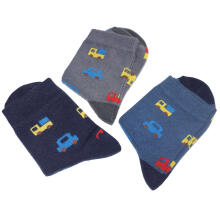 Weri Spezials Children's Socks Small Cars Jeans ART.WERI-2838 Pack of three high quality children's cotton socks