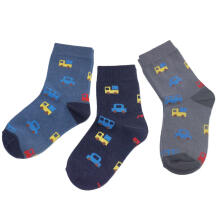 Weri Spezials Children's Socks Small Cars Jeans ART.WERI-2838 Pack of three high quality children's cotton socks