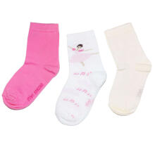 Weri Spezials Children's Socks Ballet Dancer White ART.WERI-2016 Pack of three high quality children's cotton socks