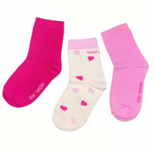 Weri Spezials Children's Socks Hearts Cream ART.WERI-2018 Pack of three high quality children's cotton socks