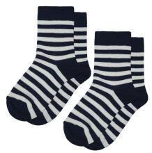 Weri Spezials Bērnu zeķes Colorful Stripes Navy and White ART.SW-1363 Divi pāri augstas kvalitātes kokvilnas bērnu zeķes