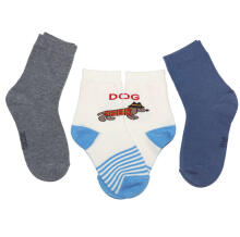 Weri Spezials Children's Socks Dachshund Cream ART.WERI-1291 Pack of three high quality children's cotton socks
