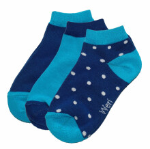 Weri Spezials Короткие Детские носки White Dots Ink Blue ART.SW-1186 Комплект из трех пар высококачественных коротких детских носков из хлопка