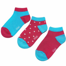 Weri Spezials Короткие Детские носки White Dots Dark Pink ART.SW-1190 Комплект из трех пар высококачественных коротких детских носков из хлопка