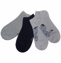 Weri Spezials Children's Sneaker Socks Fox Grey ART.WERI-2516 Pack of three high quality children's cotton sneaker socks