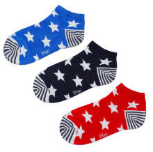 Weri Spezials Īsas Bērnu zeķes White Stars Royal Blue and Red ART.WERI-2705 Trīs pāri īsas augstas kvalitātes kokvilnas bērnu zeķes