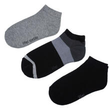 Weri Spezials Children's Sneaker Socks Modern Stripes  Black ART.WERI-5008 Pack of three high quality children's cotton sneaker socks