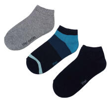 Weri Spezials Children's Sneaker Socks Modern Stripes Navy ART.WERI-5023 Pack of three high quality children's cotton sneaker socks