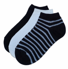 Weri Spezials Children's Sneaker Socks Blue Stripes Navy ART.WERI-2867 of three high quality children's cotton sneaker socks