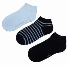 Weri Spezials Children's Sneaker Socks Blue Stripes Navy ART.WERI-2867 of three high quality children's cotton sneaker socks
