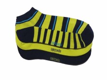 Weri Spezials Children's Sneaker Socks Abstract Stripes Navy and Kiwi ART.SW-1305 of three high quality children's cotton sneaker socks