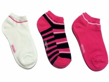 Weri Spezials Children's Sneaker Socks Abstract Stripes Pink and White ART.SW-1310 of three high quality children's cotton sneaker socks