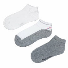 Weri Spezials Children's Sneaker Socks Duo Grey and White ART.WERI-2693 of three high quality children's cotton sneaker socks