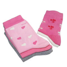 Weri Spezials Children's Socks Hearts Pink and Grey ART.WERI-4310 Pack of five high quality children's cotton socks