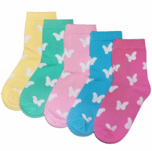 Weri Spezials Детские носки White Butterflies Multicolor ART.WERI-4667 Комплект из пяти пар высококачественных детских носков из хлопка