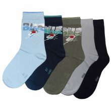 Weri Spezials Children's Socks Surfer Blue ART.WERI-3976 Pack of five high quality children's cotton socks