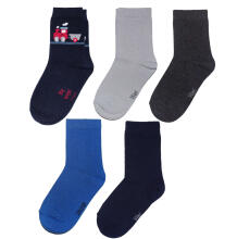 Weri Spezials Children's Socks Train Navy Blue ART.WERI-3953 Pack of five high quality children's cotton socks