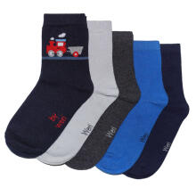 Weri Spezials Children's Socks Train Navy Blue ART.WERI-3953 Pack of five high quality children's cotton socks