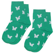 Weri Spezials Bērnu zeķes White Butterflies Mint ART.SW-1338 Divi pāri augstas kvalitātes kokvilnas bērnu zeķes