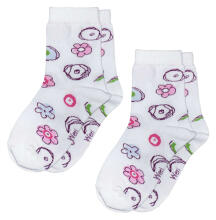 Weri Spezials Children's Socks Cheerfulness White ART.WERI-2882 Pack of two high quality children's cotton socks