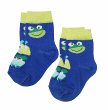 Weri Spezials Children's Socks Frog and Friends Cornflower Blue ART.WERI-1023 Pack of two high quality children's mercerized cotton socks