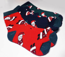 Weri Spezials Детские плюшевые носки Christmas Navy Blue ART.WERI-4382 Высококачественные детские плюшевые носков из хлопка