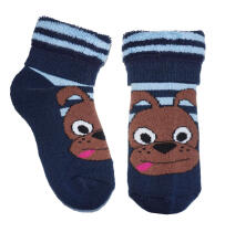 Weri Spezials Bērnu Plīša zeķes Charlie the Dog Navy Blue ART.WERI-7098 Augstas kvalitātes kokvilnas plīša bērnu zeķes