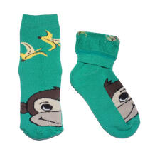 Weri Spezials Children's Plush Socks Monkey Green ART.WERI-7110 High quality children's cotton plush socks