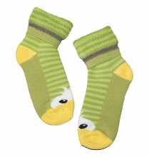 Weri Spezials Children's Plush Socks Happy Duck Green ART.WERI-4698 High quality children's cotton plush socks