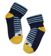 Weri Spezials Bērnu Plīša zeķes Happy Duck Navy Blue ART.WERI-4703 Augstas kvalitātes kokvilnas plīša bērnu zeķes