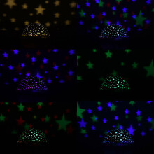 Ikonka Art.KX7814_4 Žvaigždžių projektoriaus naktinė šviesa 2in1 USB mėlyna