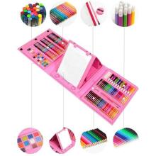 Ikonka Art.KX6032_1 Pink Plastmasas krāsošanas komplekts futrālī 208el.