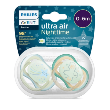 Philips Avent Ultra Air Night  Art.SCF376/18  Silikona knupīši  0-6 mēn BPA Free (2 gab.)