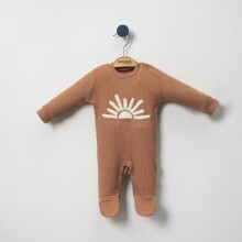 Necix's Art.156382 Baby rompers with long sleeves and closed legs, brown