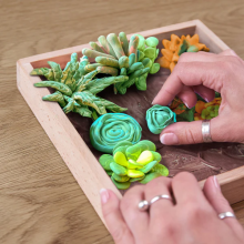 Wood&Craft DIY Succulents Energy Art.ETC10009 Creative set Modelling clay - 3D painting 21x21cm