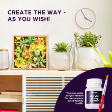 Wood&Craft DIY Succulents Energy Art.ETC10009 Creative set Modelling clay - 3D painting 21x21cm